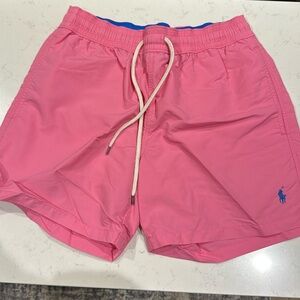 Pink Polo Swim Trunks